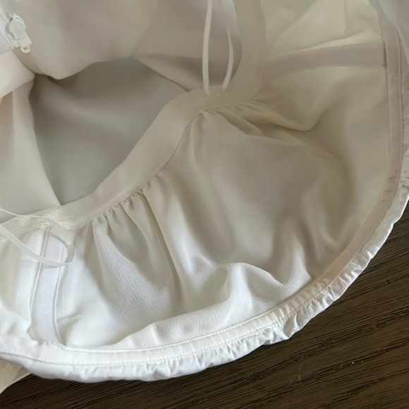 Theory LAUREEMA Off Shoulder BuildIn Bra Poplin White Top Ballon Puff Sleeve - Picture 12 of 16